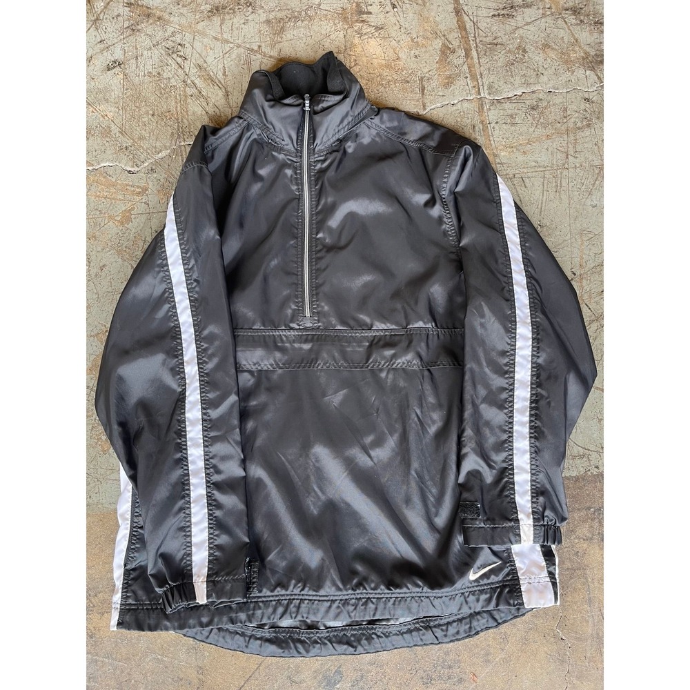 Vintage 90s Nike Anorak Windbreaker Pullover Black Men's Size Medium‎